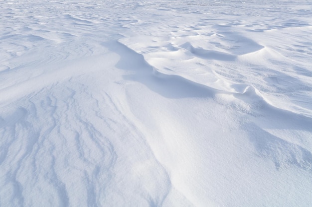 Vista de ángulo alto del fondo de textura de nieve con espacio de copia