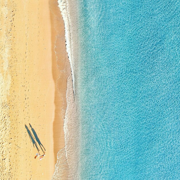 Foto vista de ángulo alto de las olas en la playa