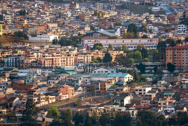 Foto vista en ángulo alto del paisaje urbano