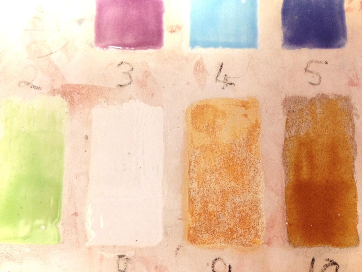 Foto vista de ángulo alto de la paleta de colores