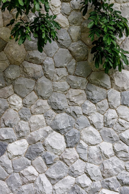 Foto vista en ángulo alto de la pared de piedra