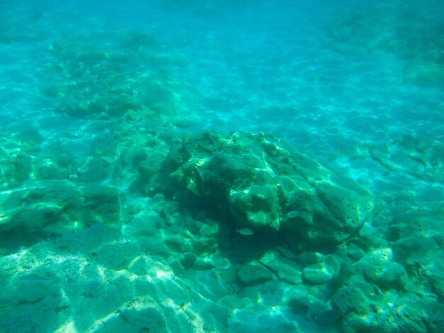 Foto vista en ángulo alto de las rocas en el mar