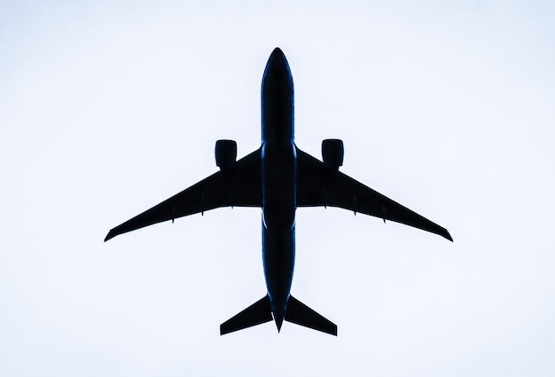 Vista de ángulo bajo del avión contra un cielo despejado