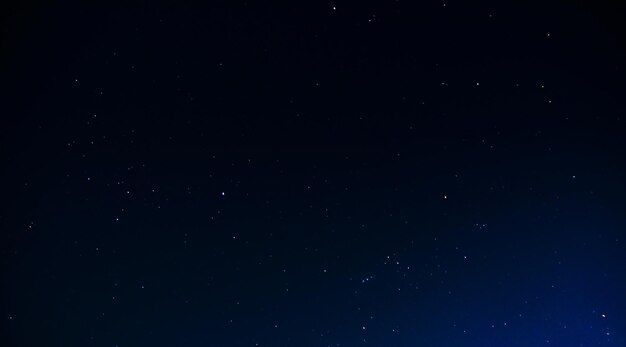 Foto vista en bajo ángulo del campo estelar contra el cielo nocturno