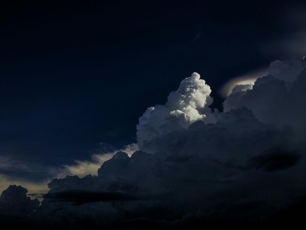 Vista de ángulo bajo del cielo nublado