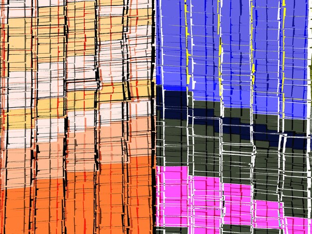 Vista de ángulo bajo de un edificio de vidrio multicolor