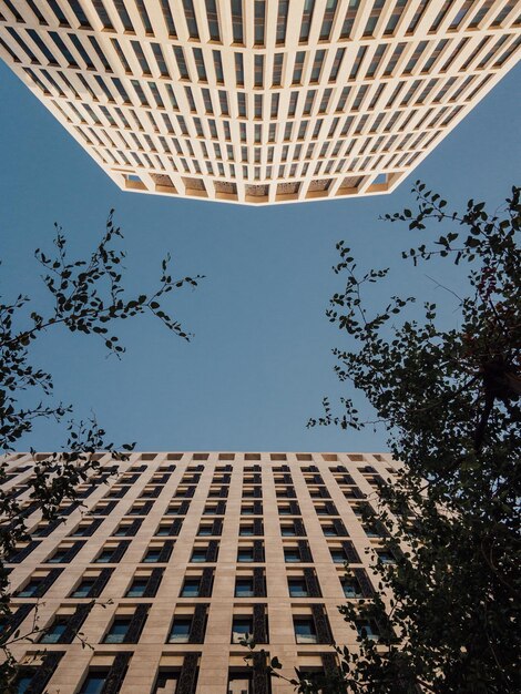 Foto vista en bajo ángulo de edificios de oficinas
