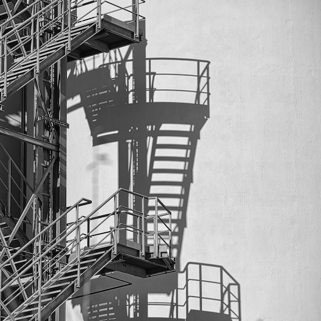 Foto vista en bajo ángulo de la escalera contra el cielo