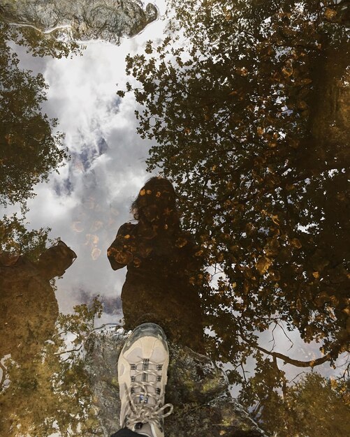 Foto vista en bajo ángulo de la estatua contra el cielo