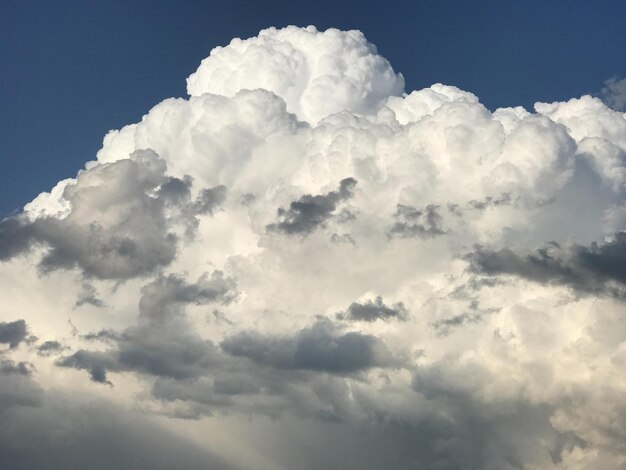 Vista de ángulo bajo de nubes en el cielo