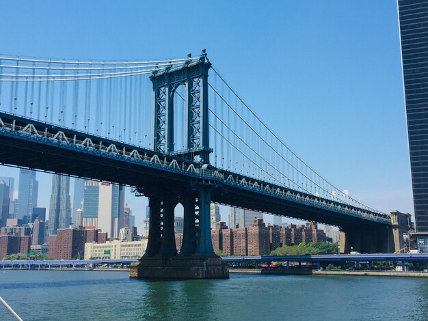 Vista de ángulo bajo del puente colgante