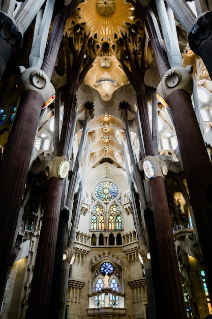 Foto vista de ángulo bajo del techo de la catedral