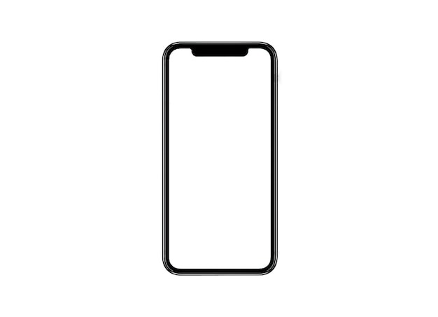 Vista de ángulo bajo del teléfono inteligente contra un fondo blanco