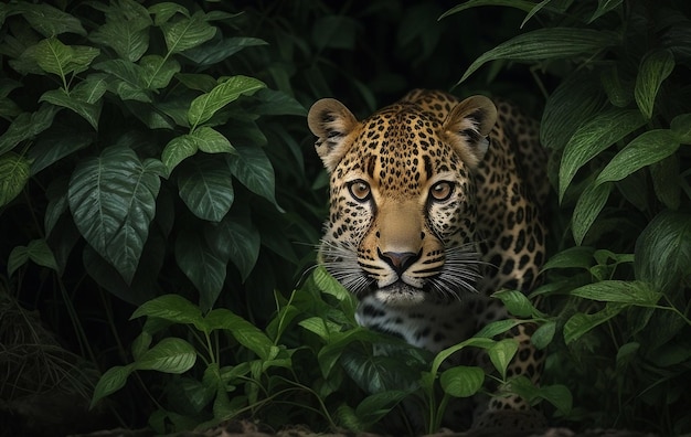 Vista del animal leopardo en estado salvaje