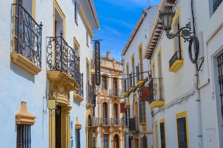 Foto vista de la antigua ciudad en las rocas de ronda españa