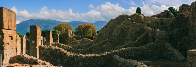 Vista de las antiguas ruinas de Pompeya