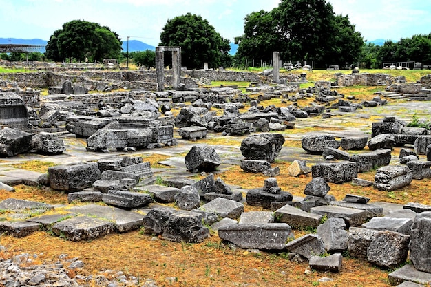 Foto vista de las antiguas ruinas