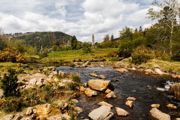 Vista del antiguo monasterio en Glendalough