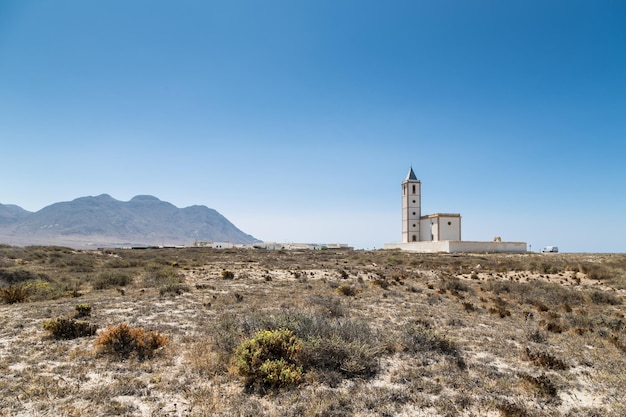 Vista del antiguo pueblo minero de Salinas Rodalquilar Almeria España