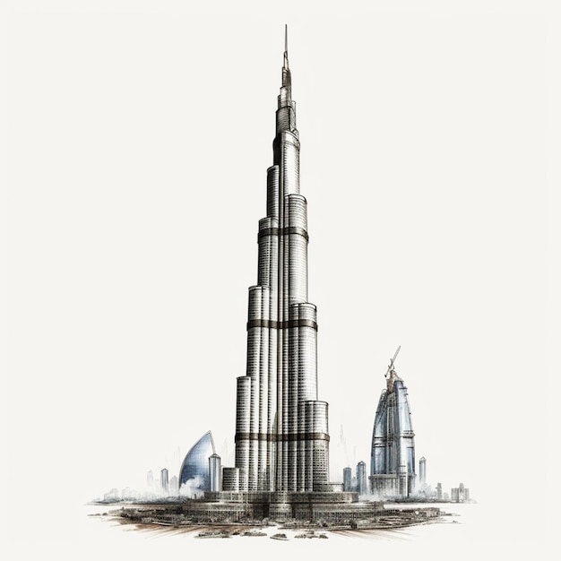 Vista de Arafed de un edificio alto con una torre del reloj en el medio