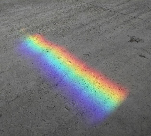 Foto vista del arco iris desde un ángulo alto