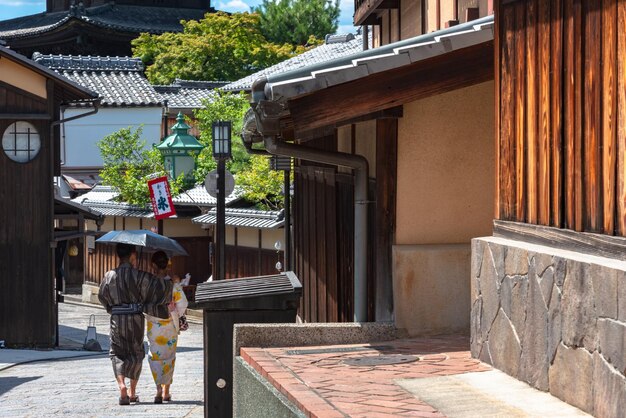 Vista del área de Yasakadori con el templo Hokanji Pagoda Yasaka