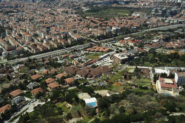 Vista Arial de Istambul Lado Asiático Blocos de construção urbanos