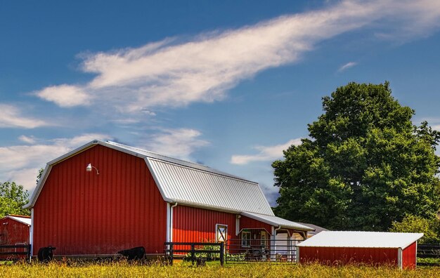 Foto vista de la arquitectura de estilo pastoral europeo y la naturaleza desde arriba