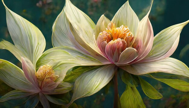 Vista de un arreglo floral abstracto en 3D