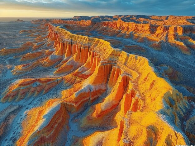 Foto vista de arriba hacia abajo del paisaje surrealista