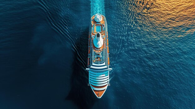 Vista desde arriba del crucero Viajes por mar y océano Crucero generativo ai