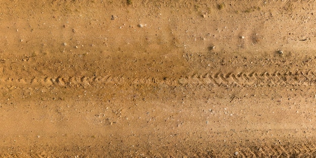 Vista desde arriba sobre la textura del camino de ripio