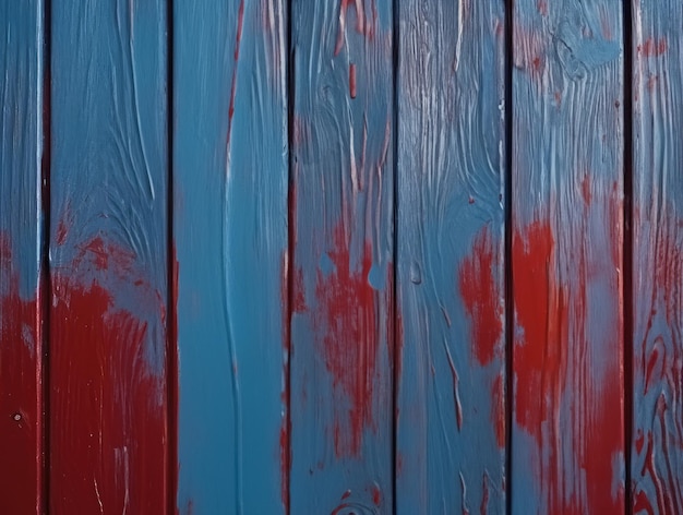 Una vista desde arriba de una tabla pintada de rojo y azul de colores vivos que añade una explosión de creatividad a sus proyectos de diseño.