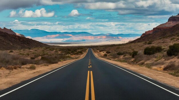 Foto vista de la aventura en el viaje por carretera