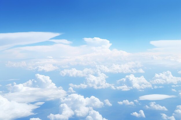 Vista desde un avión desde abajo del cielo con nubes