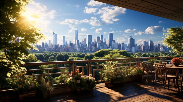 La vista desde el balcón del apartamento.