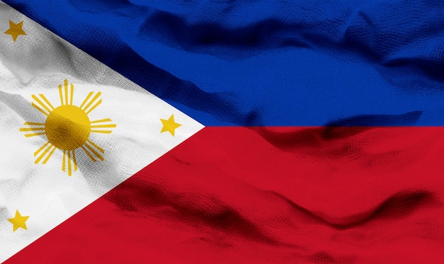 Foto vista de la bandera de filipinas