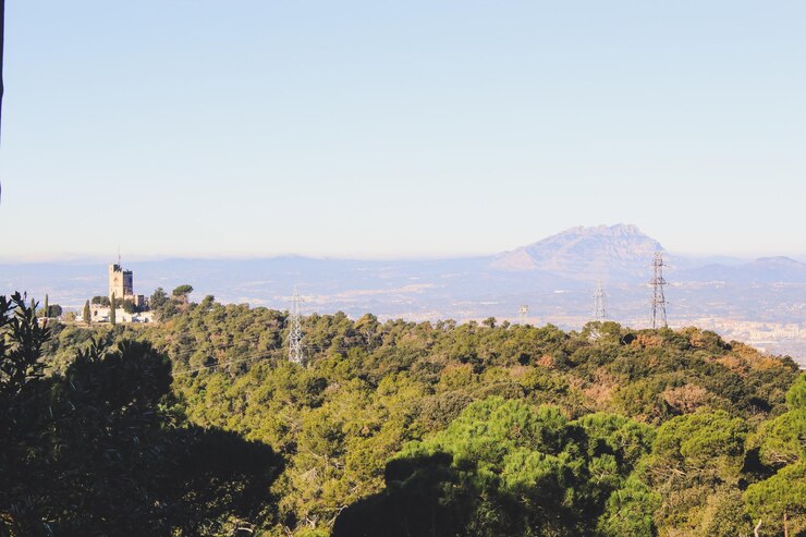 Vista de barcelona desde el Tibidabo Barcelona en SpainEuropa