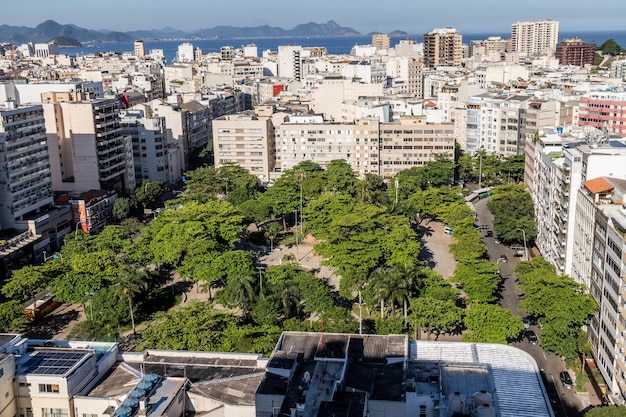 Foto vista del barrio de ipanema en río de janeiro, brasil