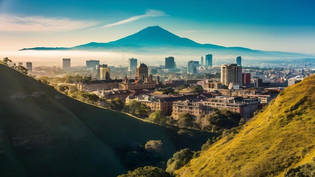 Foto la vista de bogotá desde el monte montserrat, colombia