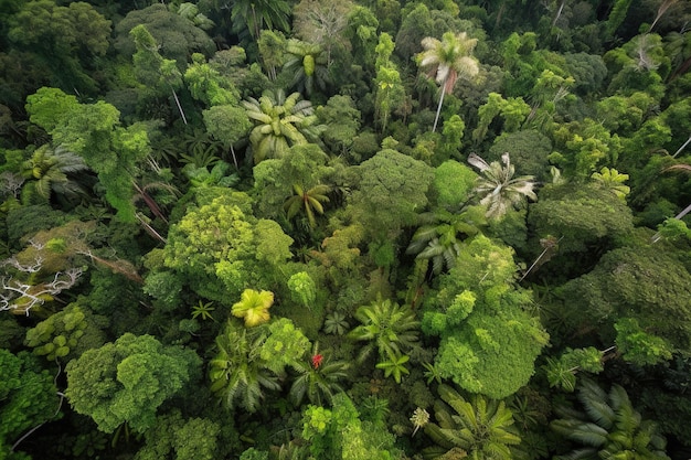 Una vista del bosque desde arriba