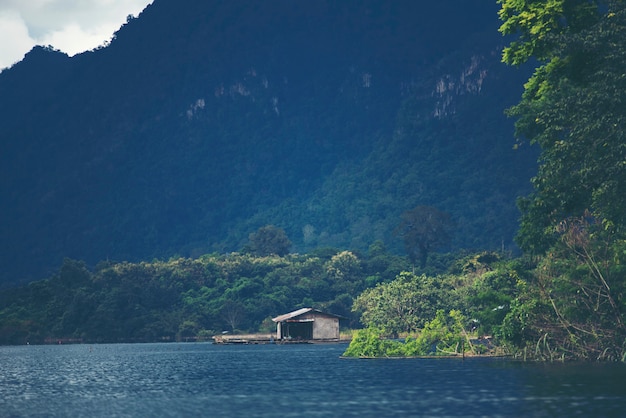 Vista del bosque tropical con lago, Tailandia