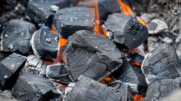 La vista de las brasas ardientes en una parrilla sugiere un escenario de barbacoa