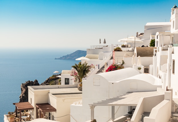 Vista de la caldera de Santorini en Grecia desde la costa