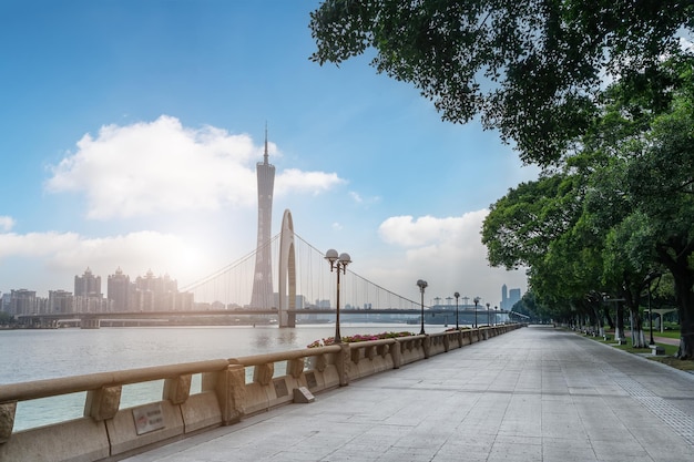 Vista de la calle de la calle Zhujiang Guangzhou