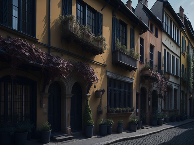 Vista de la calle de casas antiguas en Estrasburgo Alsacia Francia