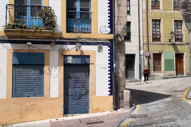 Vista de una calle en el centro histórico de Gijn Asturias España