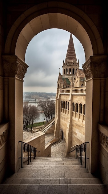 Una vista de la calle. louis catedral desde el balcón