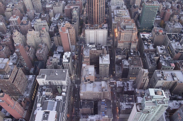 Vista de la calle de Nueva York. Calles de la ciudad de Nueva York vistas desde el Empire State Building.