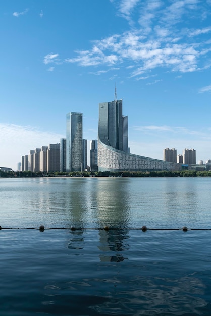 Vista de la calle del paisaje de la ciudad de Anhui Hefei